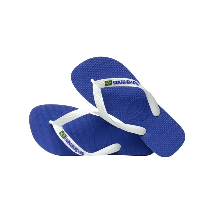 Havaianas Kids Brasil Logo Blue Sandals