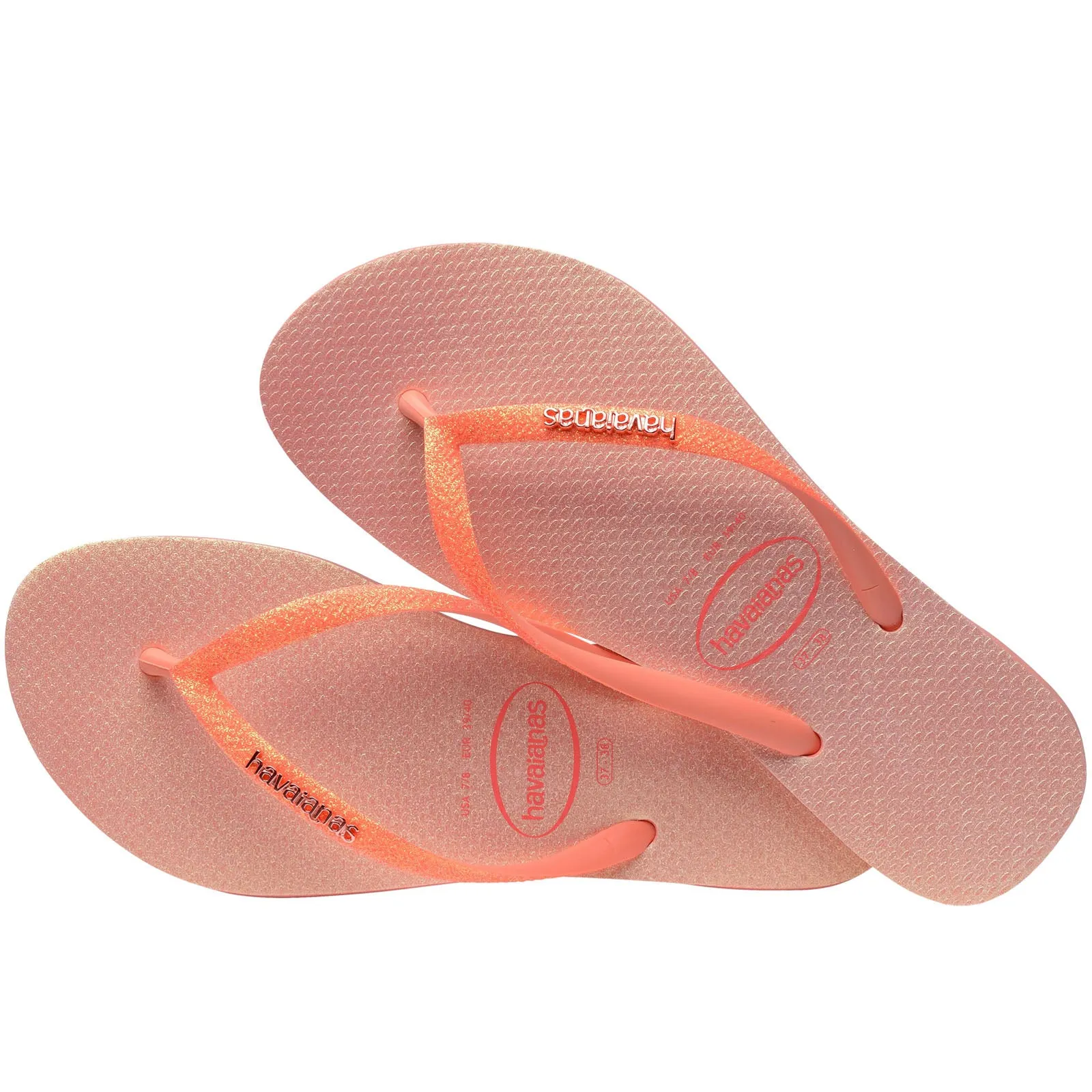 Havaianas Kids Square Glitter Neon Flip Flops