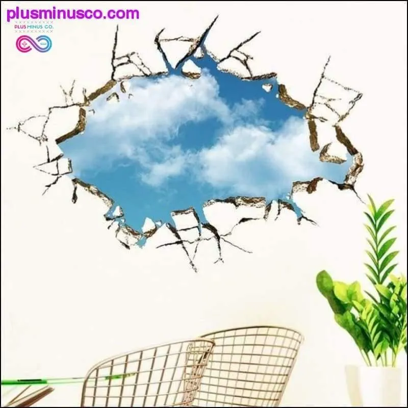 3D Broken Wall Hole Wall Decals for Home and Office