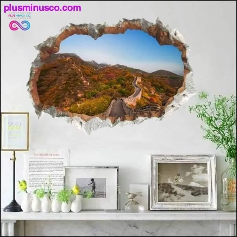 3D Broken Wall Hole Wall Decals for Home and Office