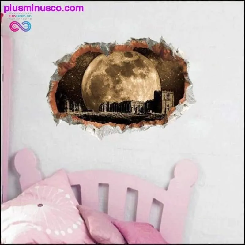 3D Broken Wall Hole Wall Decals for Home and Office