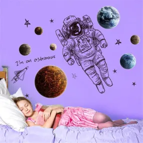 Astronaut Family Wall Decal Stickers for Home Decor