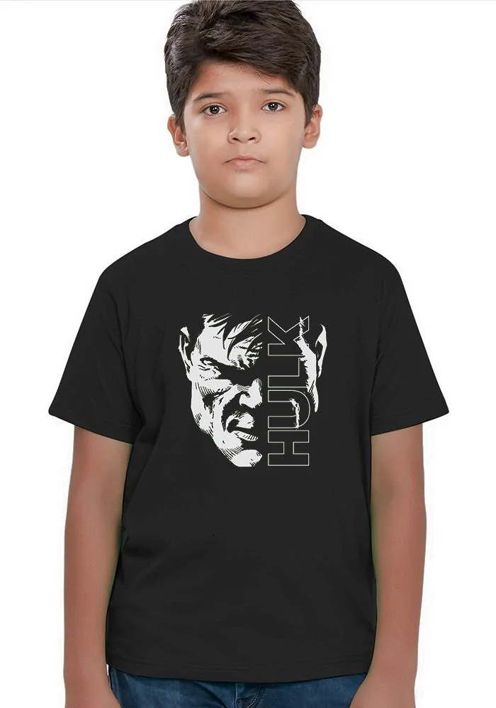 Hulk Face Glow Sr Kids T-Shirt