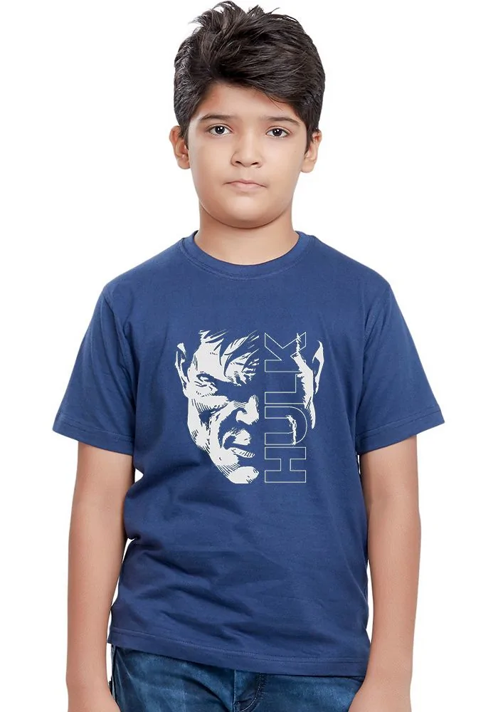 Hulk Face Glow Sr Kids T-Shirt