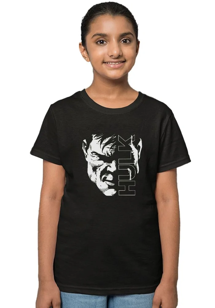 Hulk Face Glow Sr Kids T-Shirt