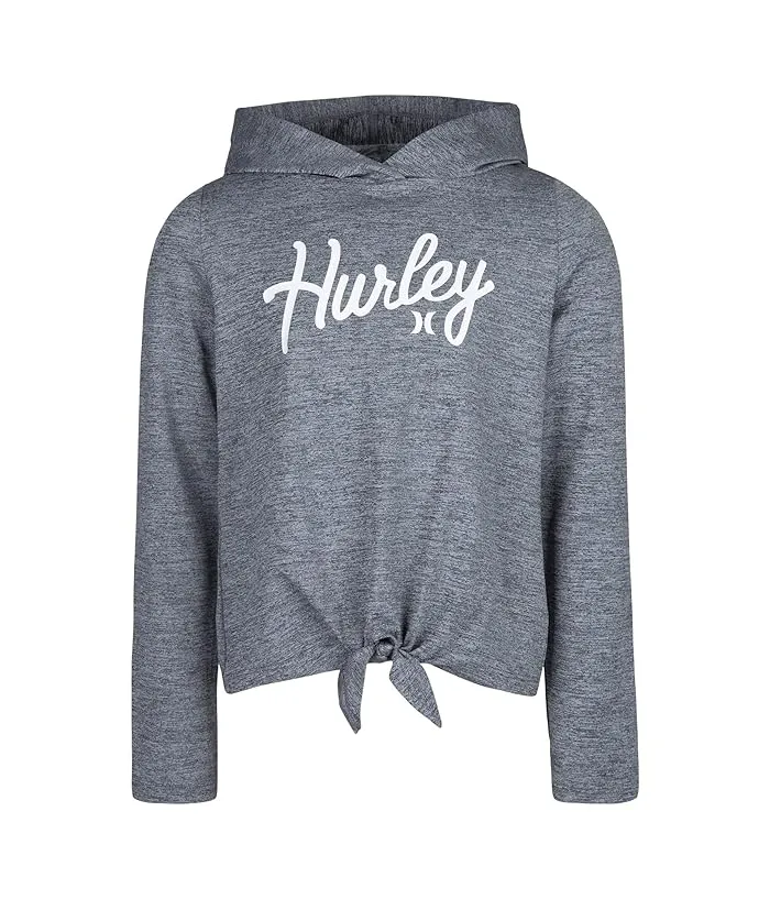 Hurley Kids Long Sleeve Tie Front Hooded Top (Little Kids)