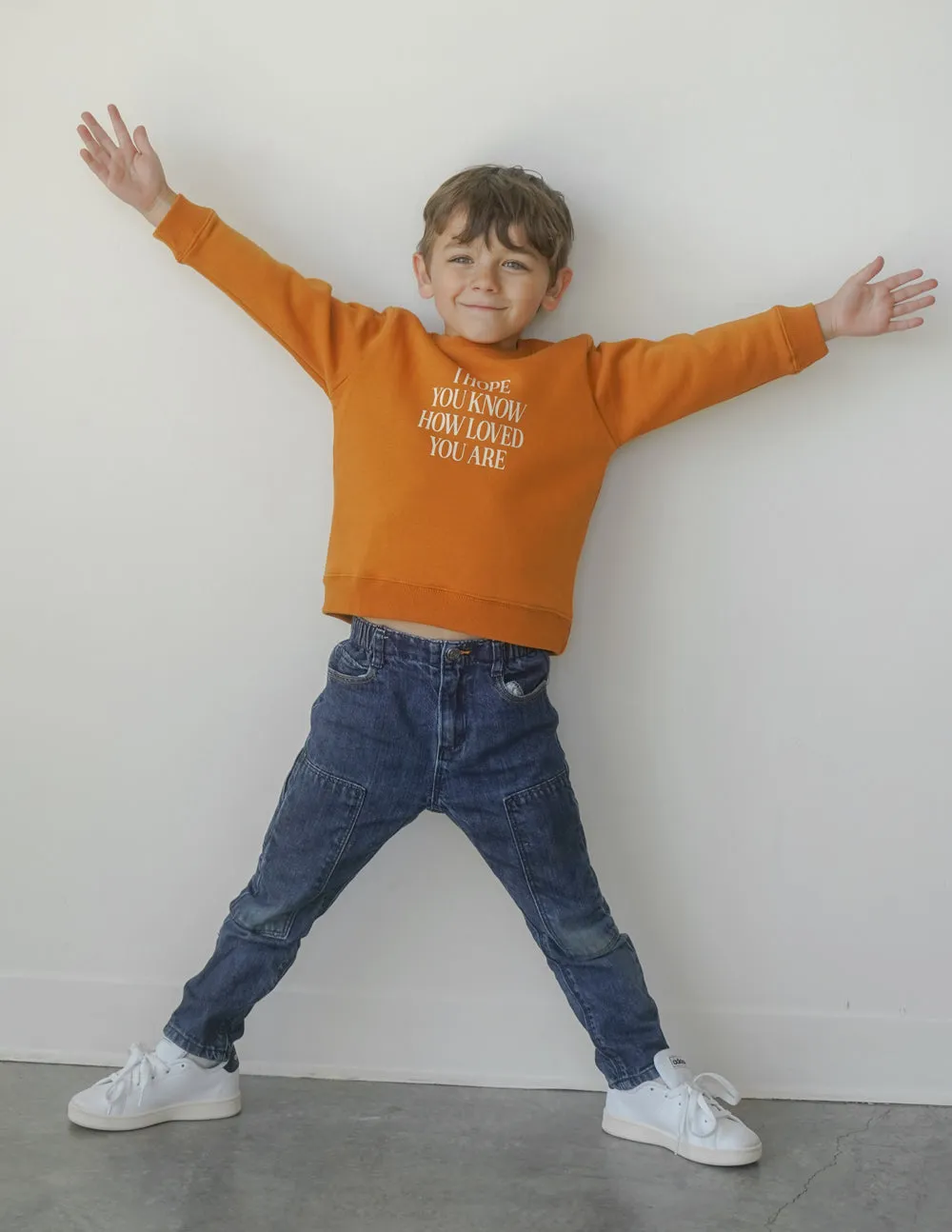 Orange Kids Crewneck Sweater