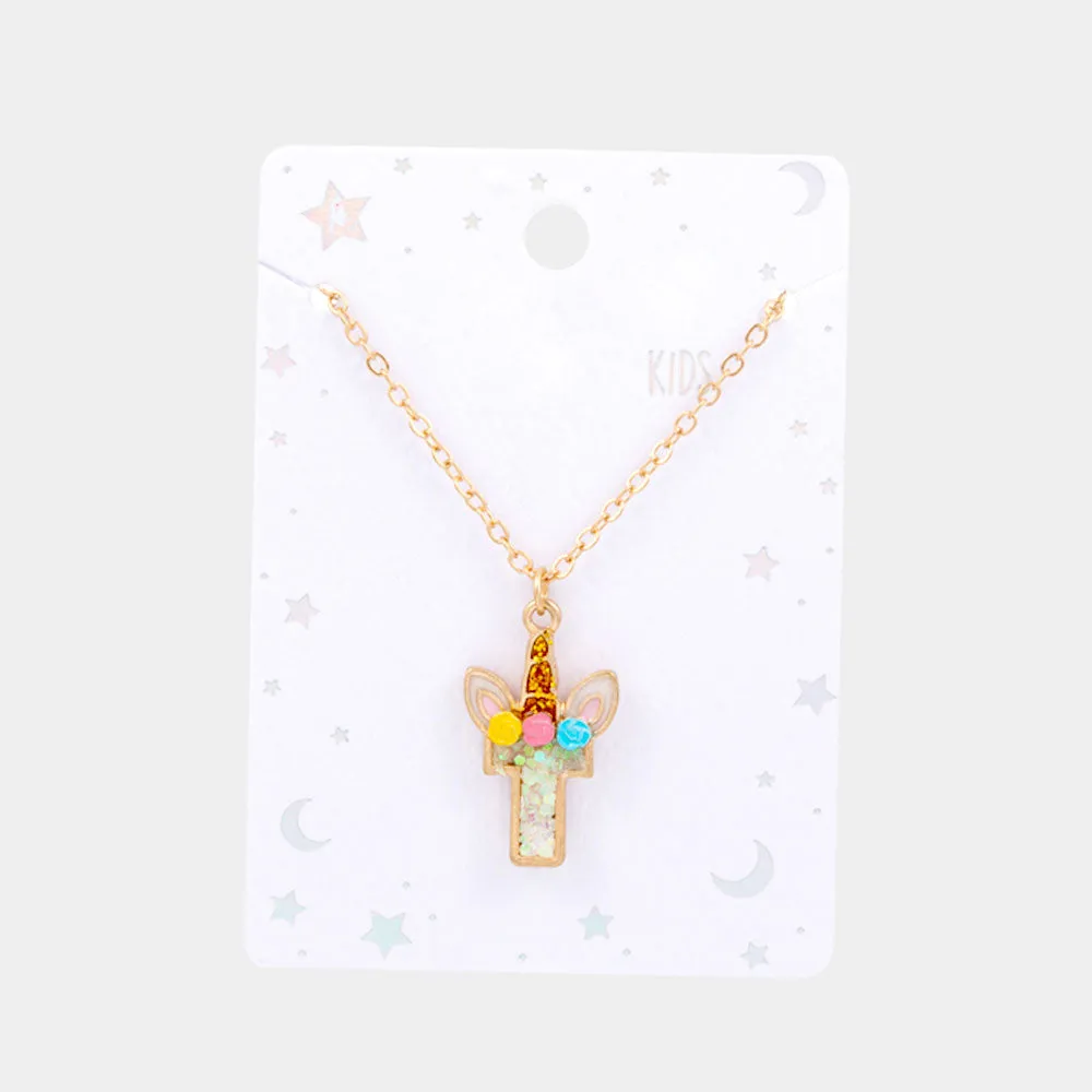 Unicorn Pendant Kids Necklace