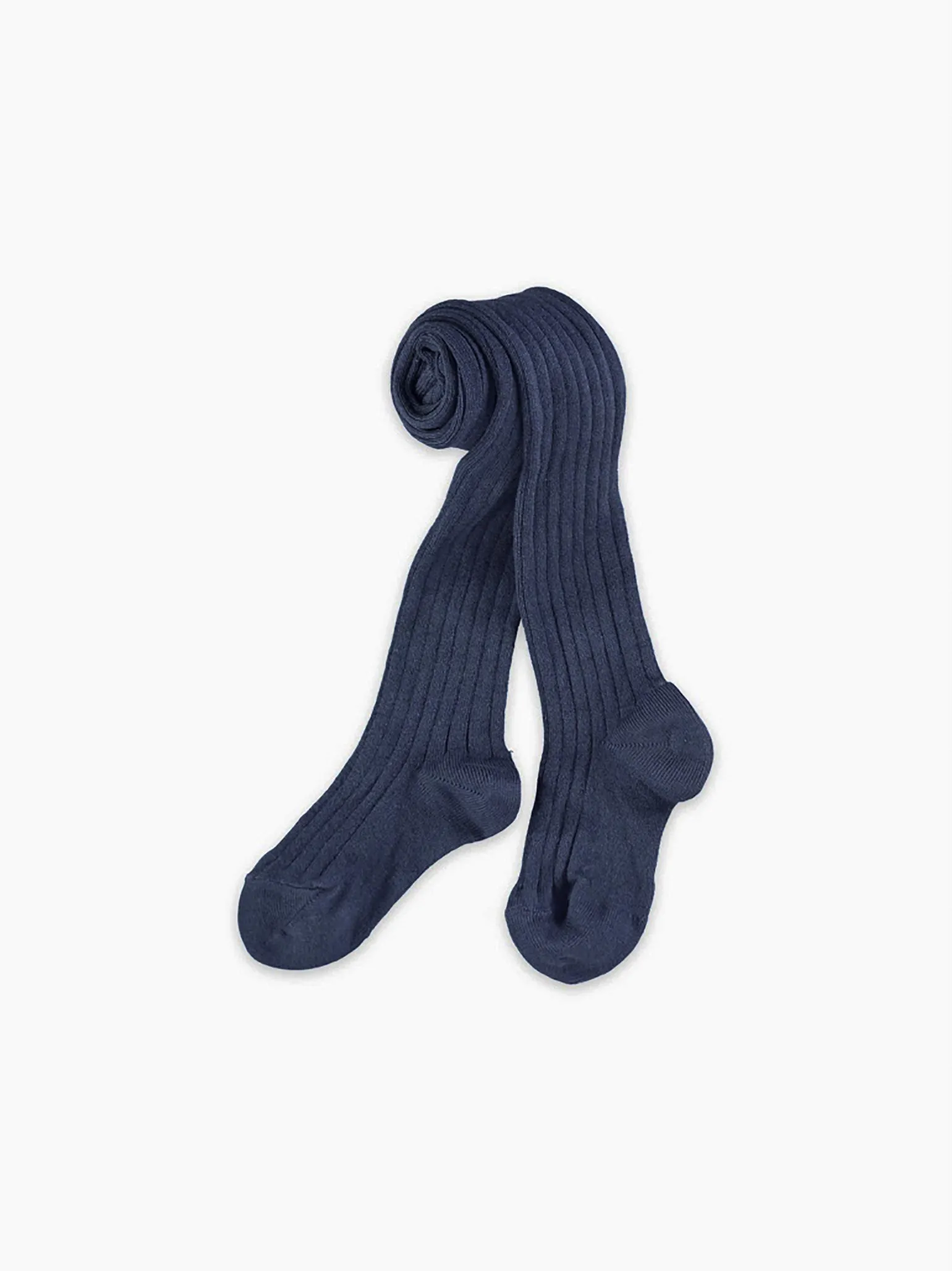 Indigo Ribbed Kids Tights