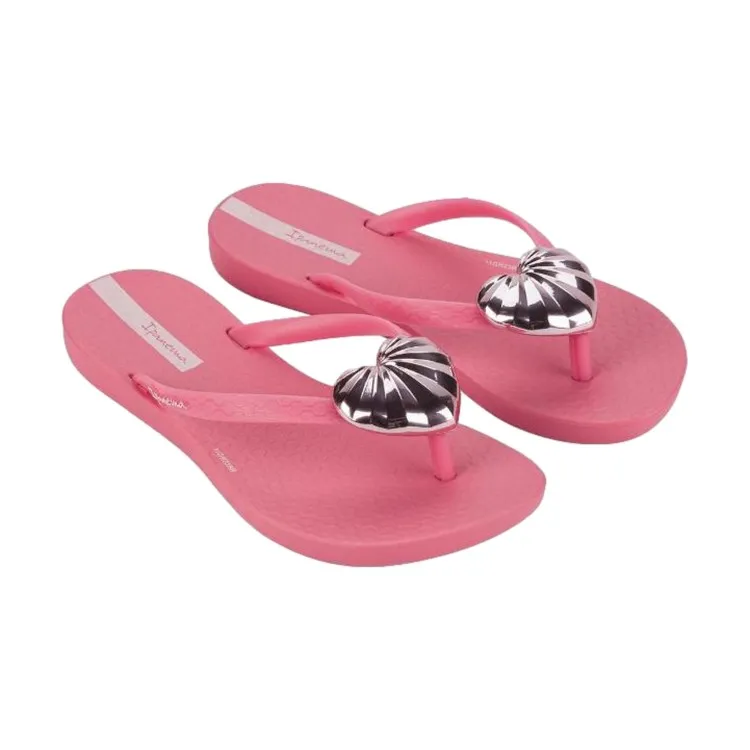 Ipanema Maxi Fashion Kids 82598 Heart Detail Pink Metallic Flip Flops