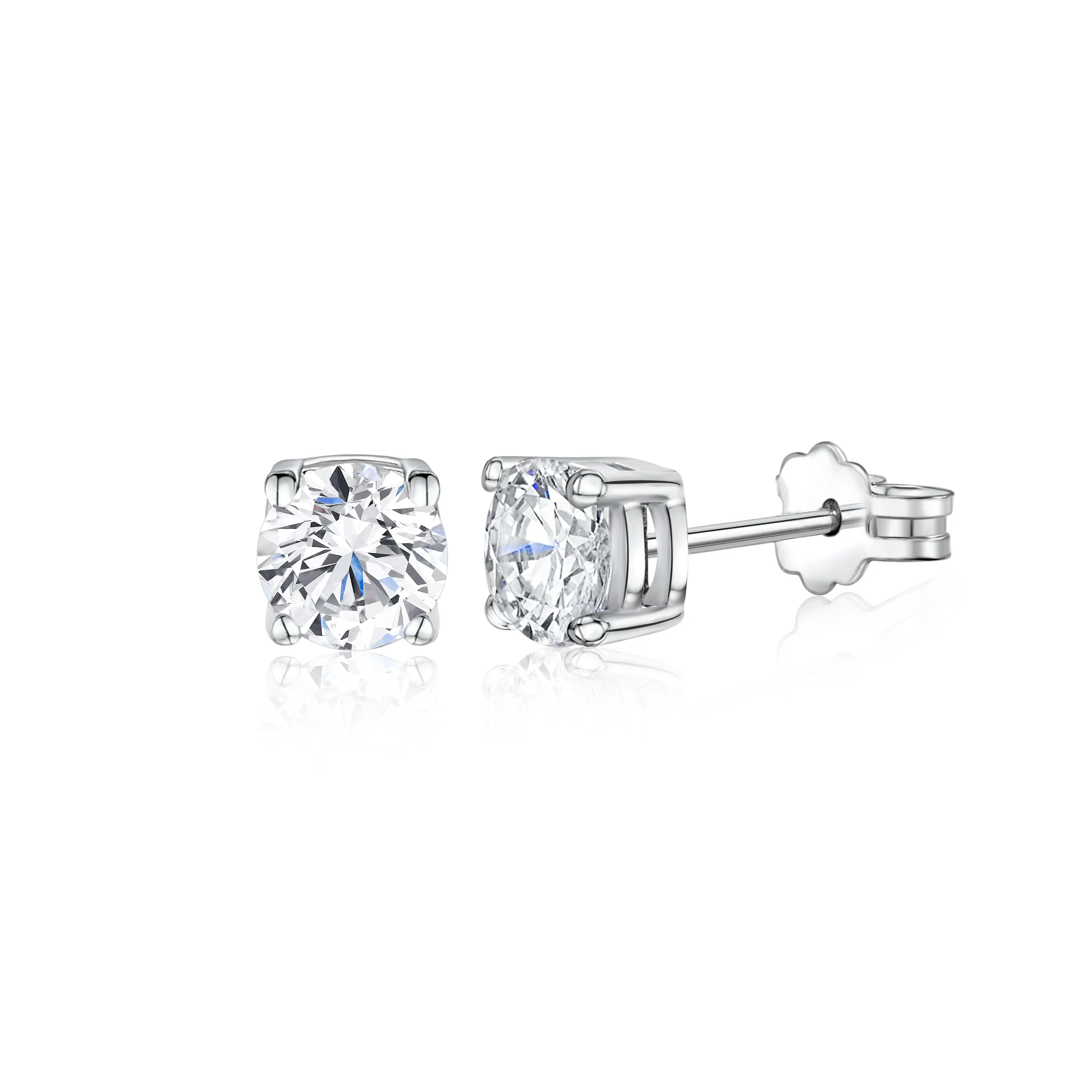 Italian UNICORNJ 14K White Gold Simulated Diamond Earrings