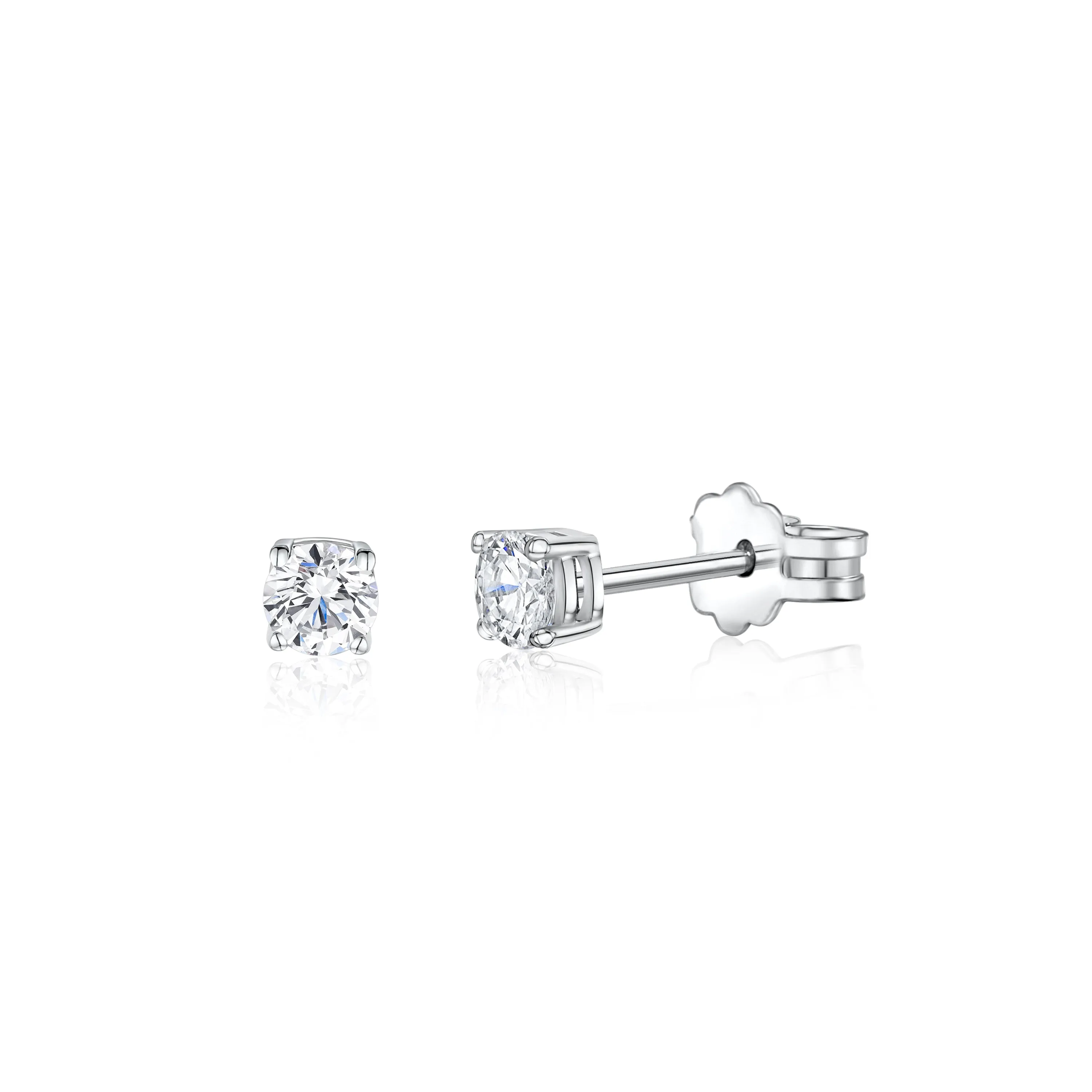 Italian UNICORNJ 14K White Gold Simulated Diamond Earrings