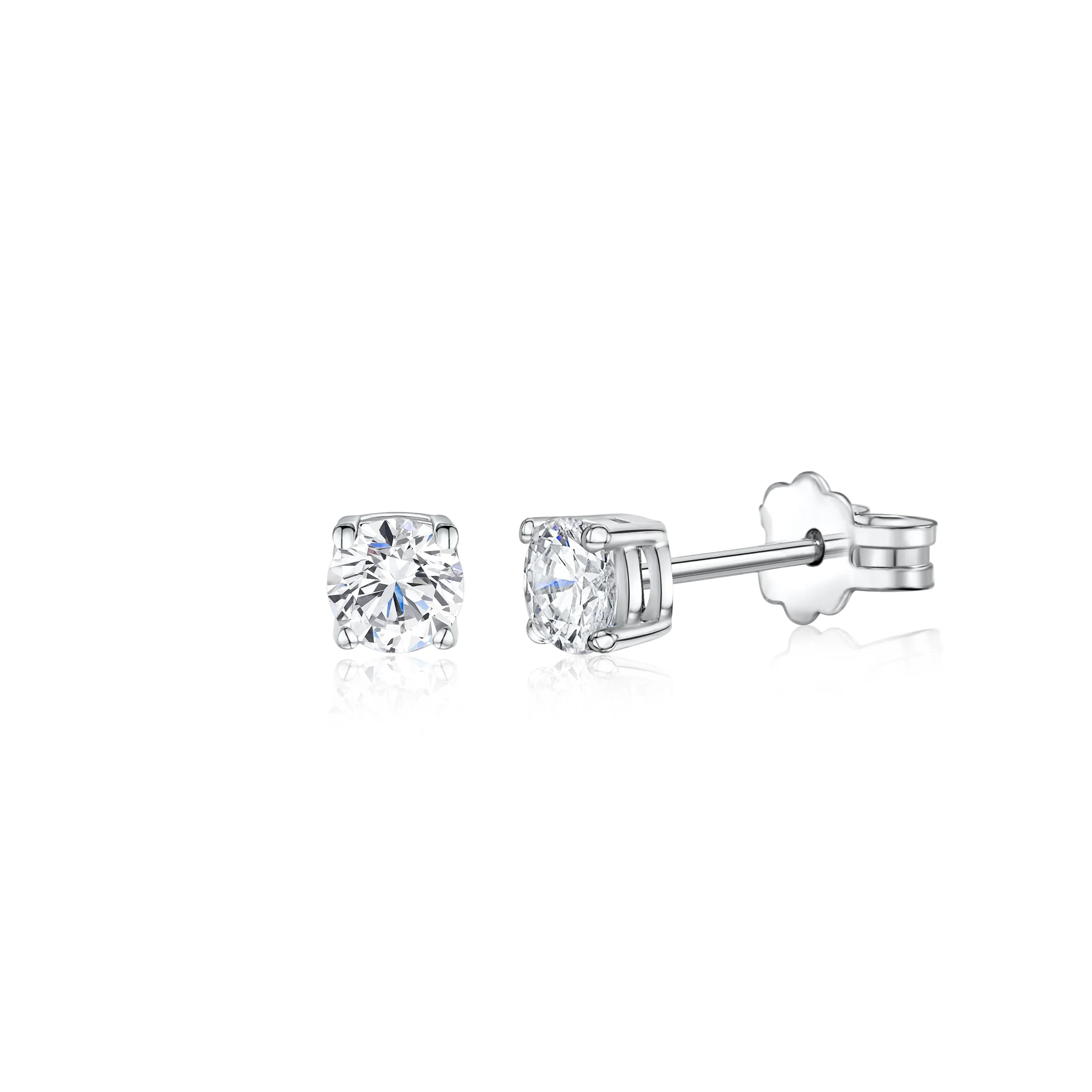 Italian UNICORNJ 14K White Gold Simulated Diamond Earrings