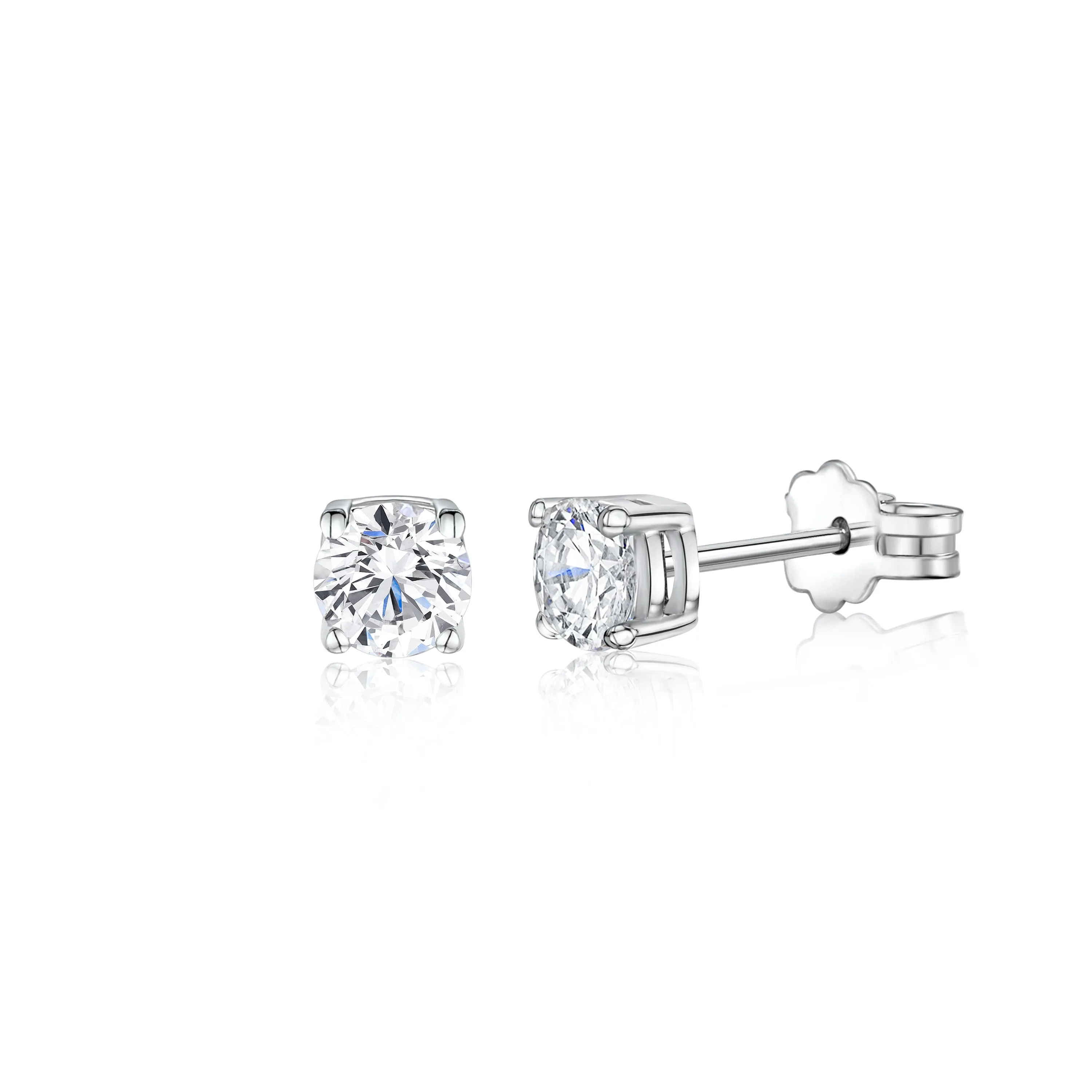 Italian UNICORNJ 14K White Gold Simulated Diamond Earrings