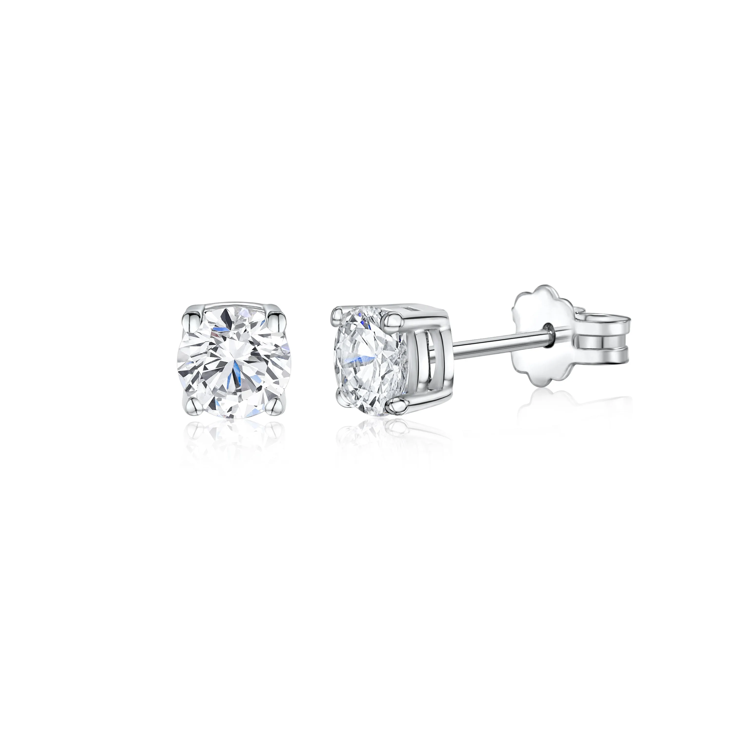 Italian UNICORNJ 14K White Gold Simulated Diamond Earrings