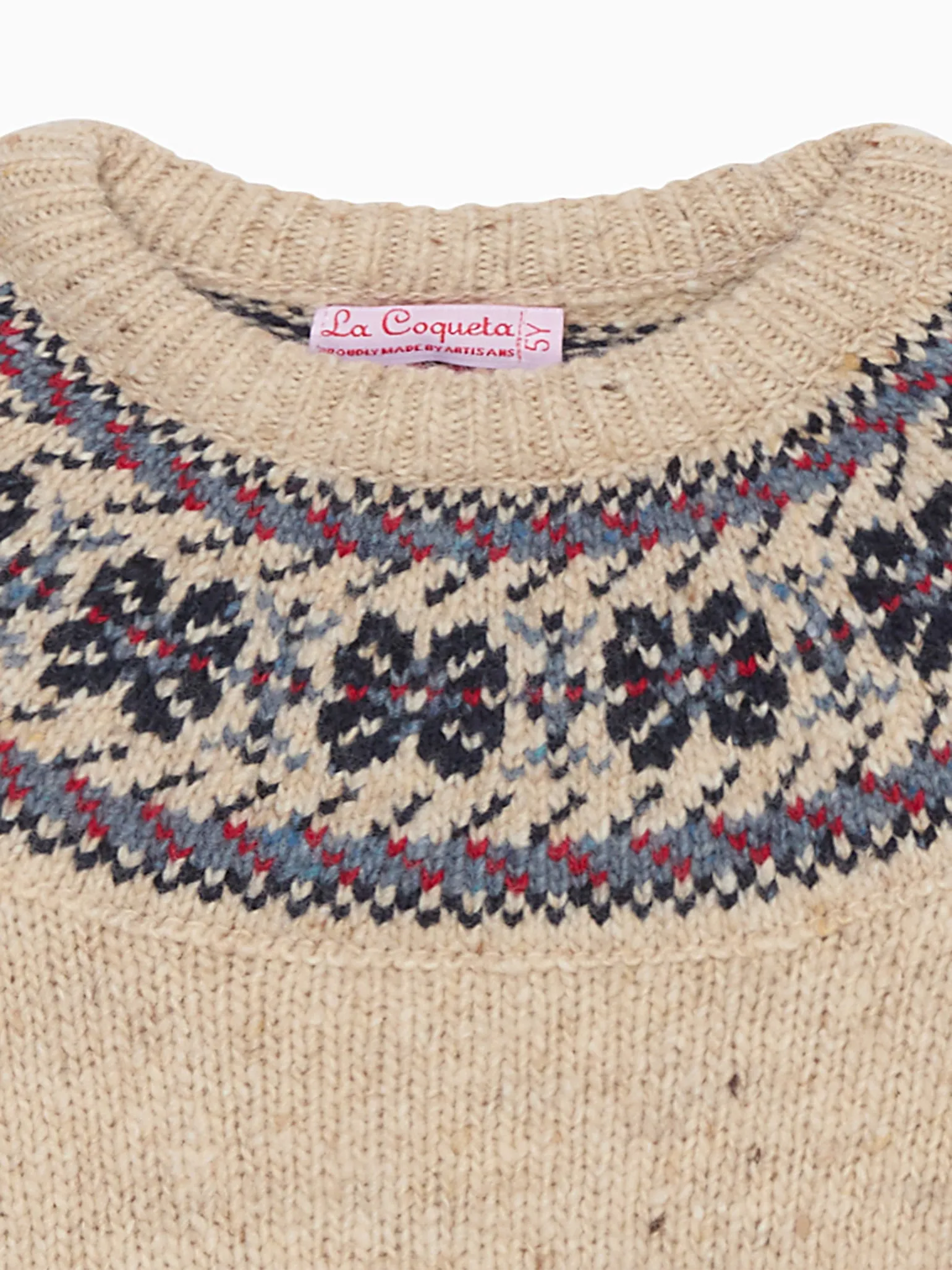 Ivory Merino Fair Isle Kids Jumper