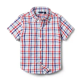 Janie and Jack Plaid Button Up Shirt (Toddler/Little Kids/Big Kids)