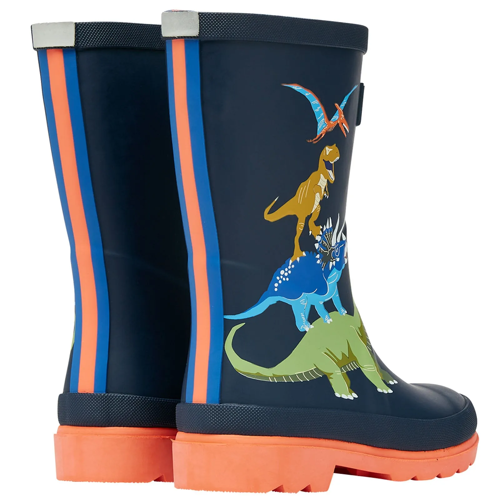 Joules Kids Junior Print Wellies - Dino Navy