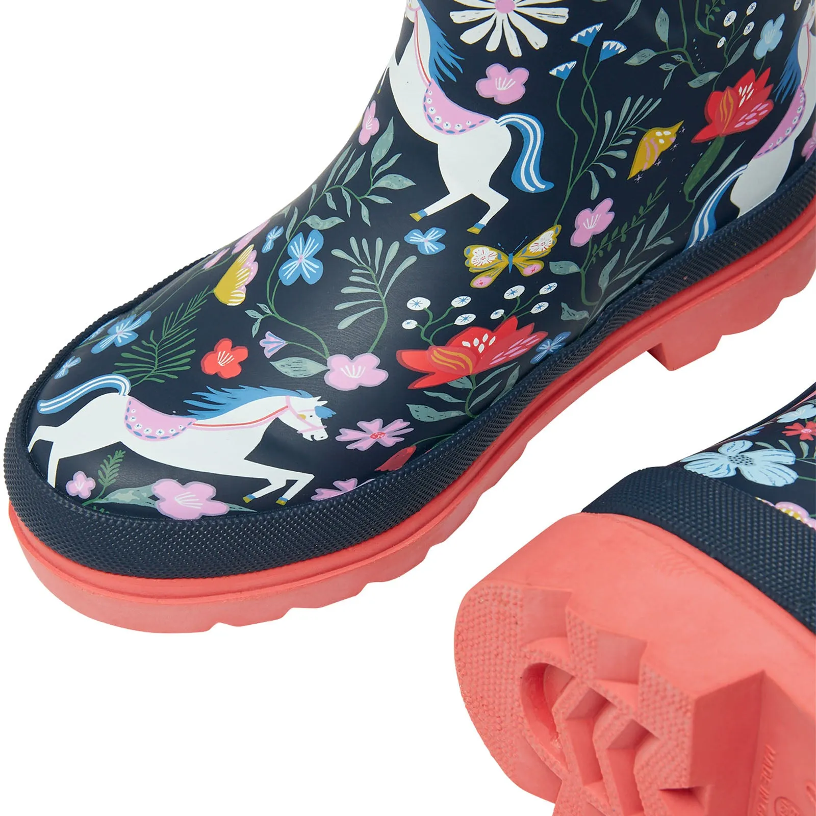 Joules Kids Junior Print Wellies - Navy Paisley