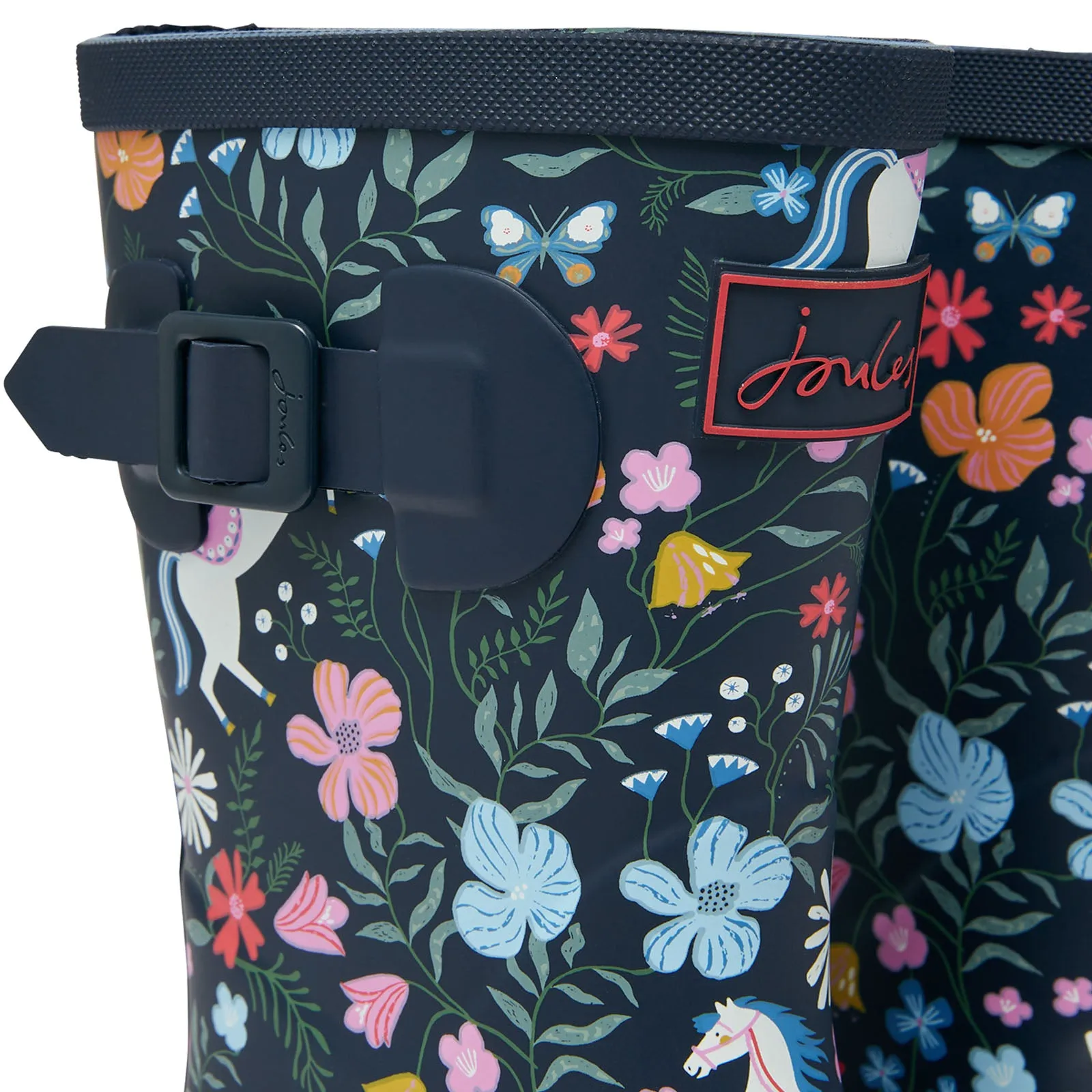 Joules Kids Junior Print Wellies - Navy Paisley