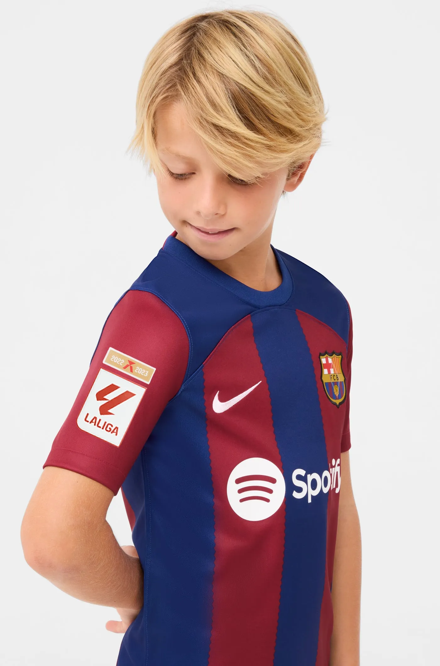 Junior LFP FC Barcelona 23/24 Home Shirt by I. MARTNEZ