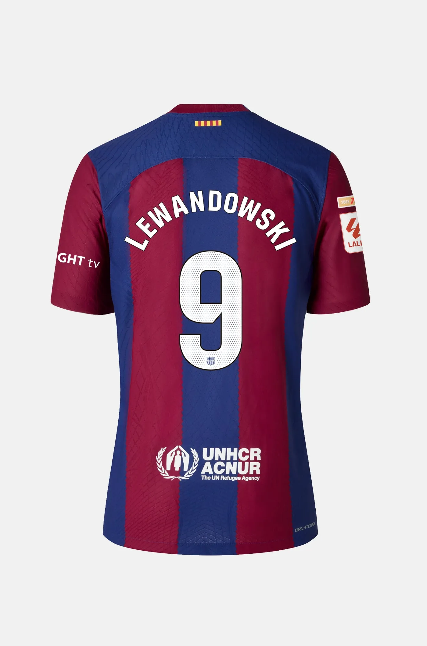 LFP FC Barcelona 23/24 Junior Home Shirt Featuring LEWANDOWSKI