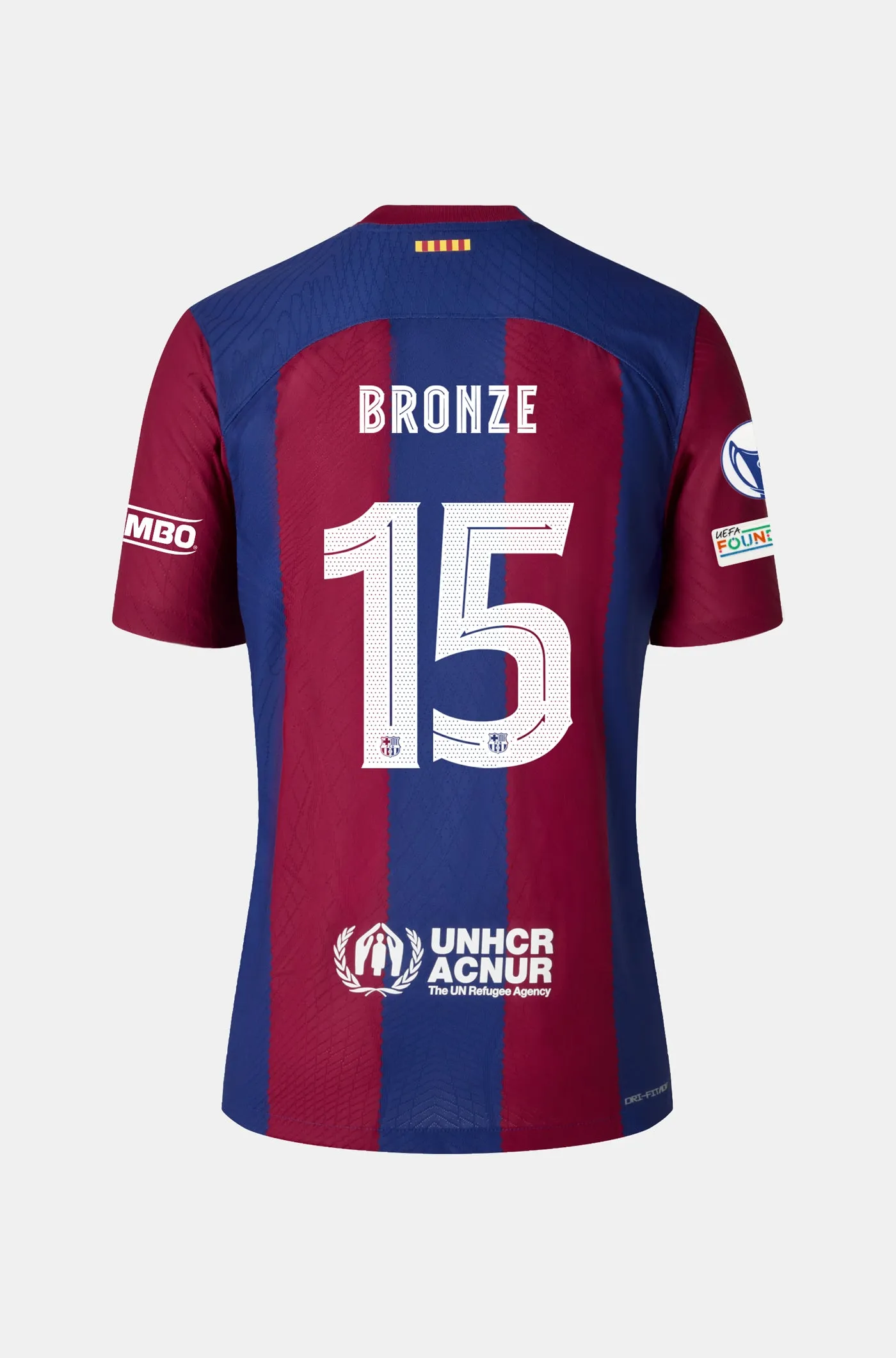 Junior UWCL FC Barcelona 23/24 Home Shirt - BRONZE