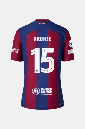 Junior UWCL FC Barcelona 23/24 Home Shirt - BRONZE