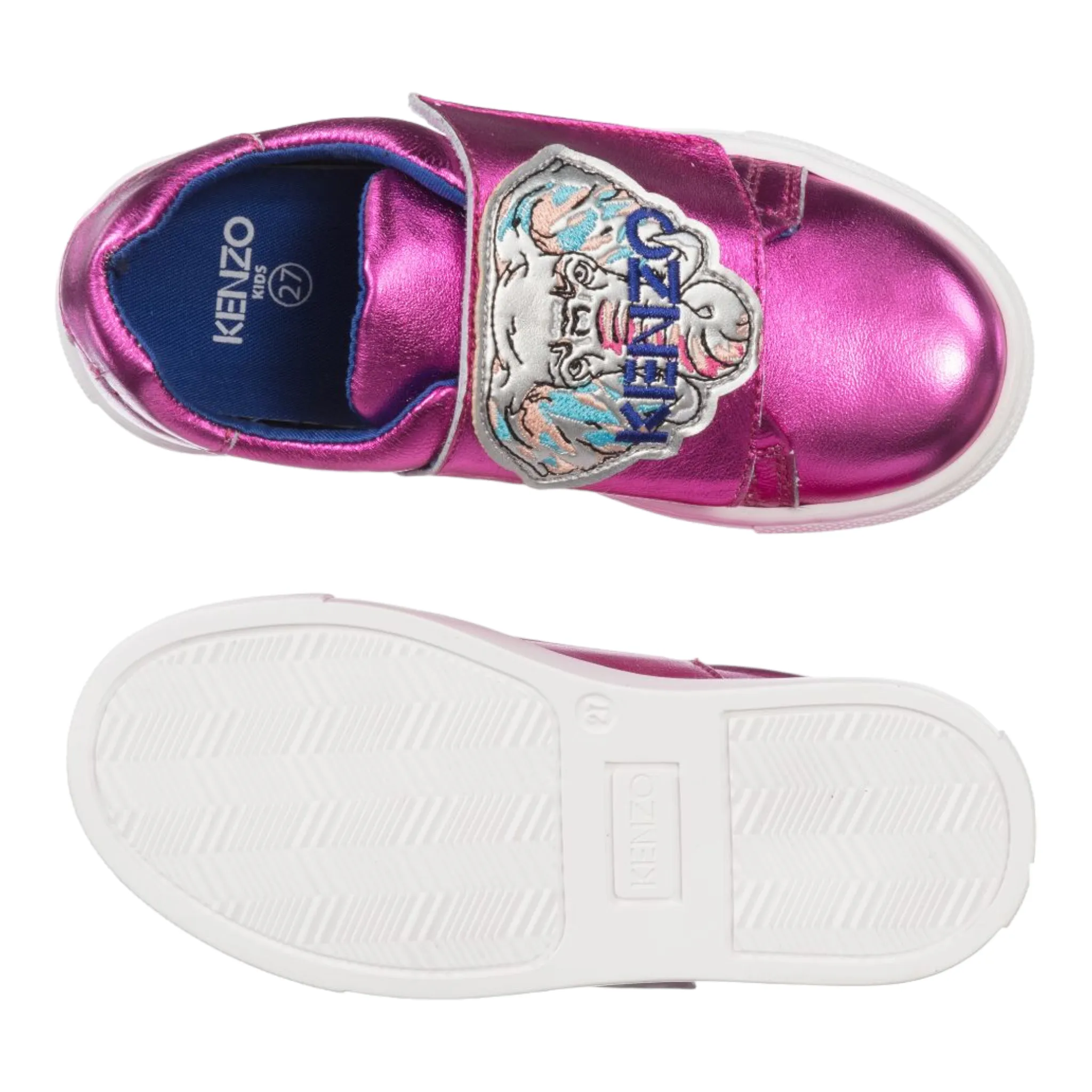 Kenzo Kids Metallic Leather Sneakers