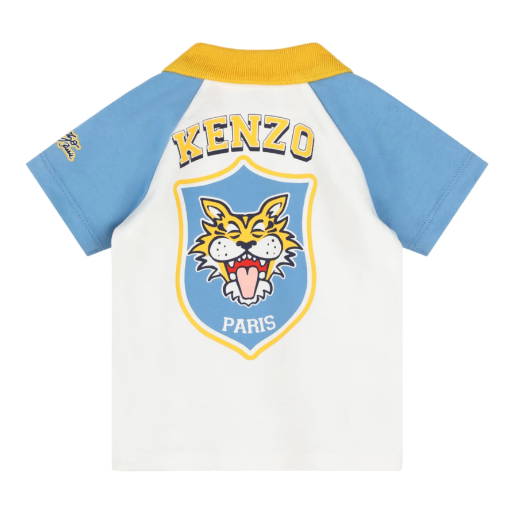 Kenzo Kids Toddler's Raglan Sleeve Tiger Print Polo Shirt