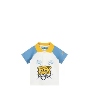 Kenzo Kids Toddler's Raglan Sleeve Tiger Print Polo Shirt