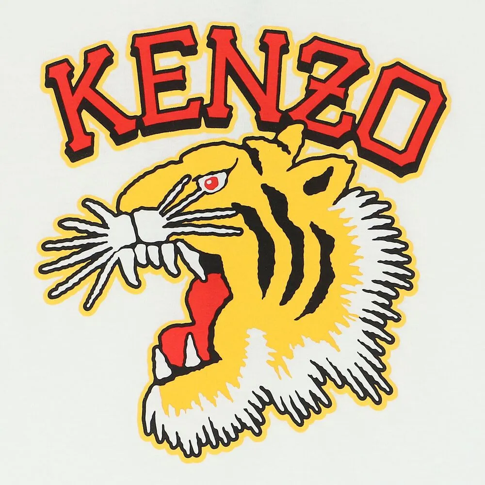 Kenzo Kids Varsity Tiger Colorblock Short Sleeve T-Shirt