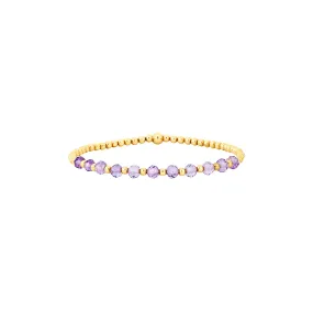 Children's Amethyst Gold Pattern 2MM Yellow Gold Filled Bracelet