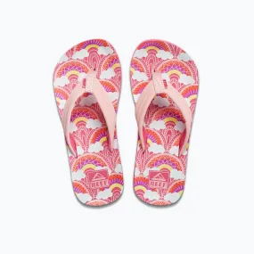 Kids Pink Rainbow/Clouds Flip Flops