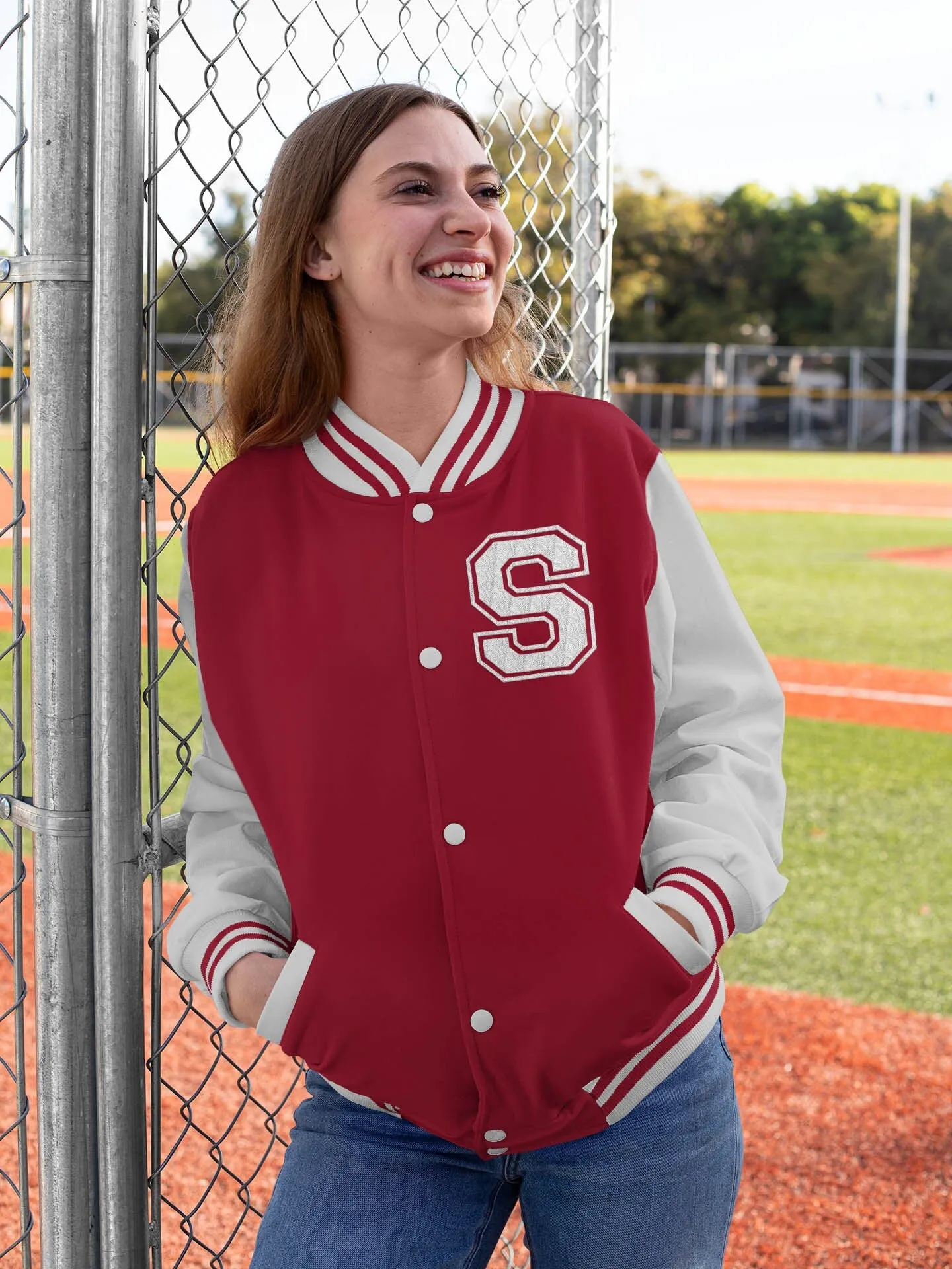 Kids and Adults Personalised Varsity Jacket Name Initial Date Established Burgundy Body Heather Grey Arms