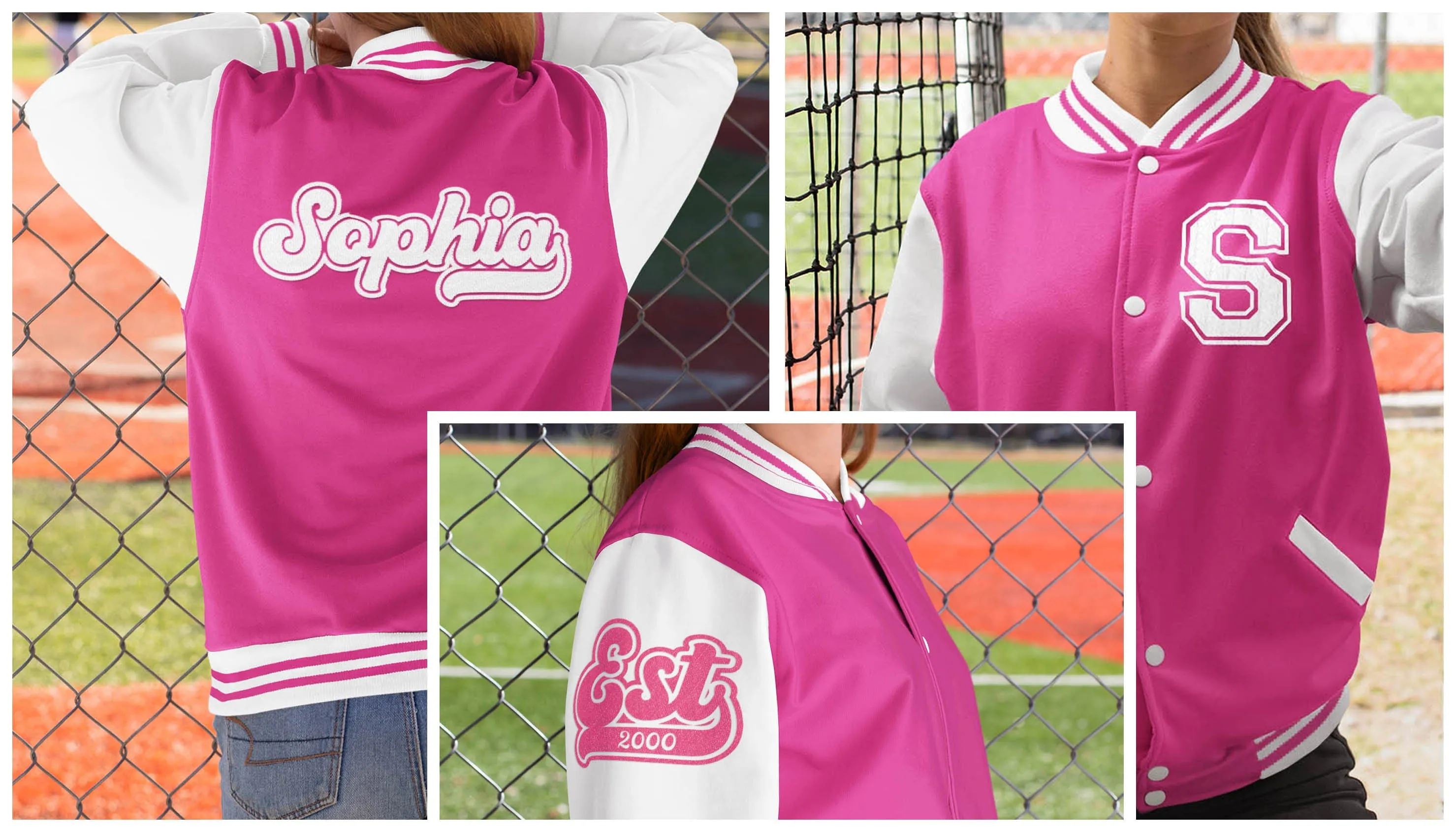 Kids and Adults Personalised Varsity Jacket Name Initial Date Established