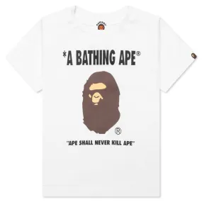 Children's White Ape Head T-Shirt