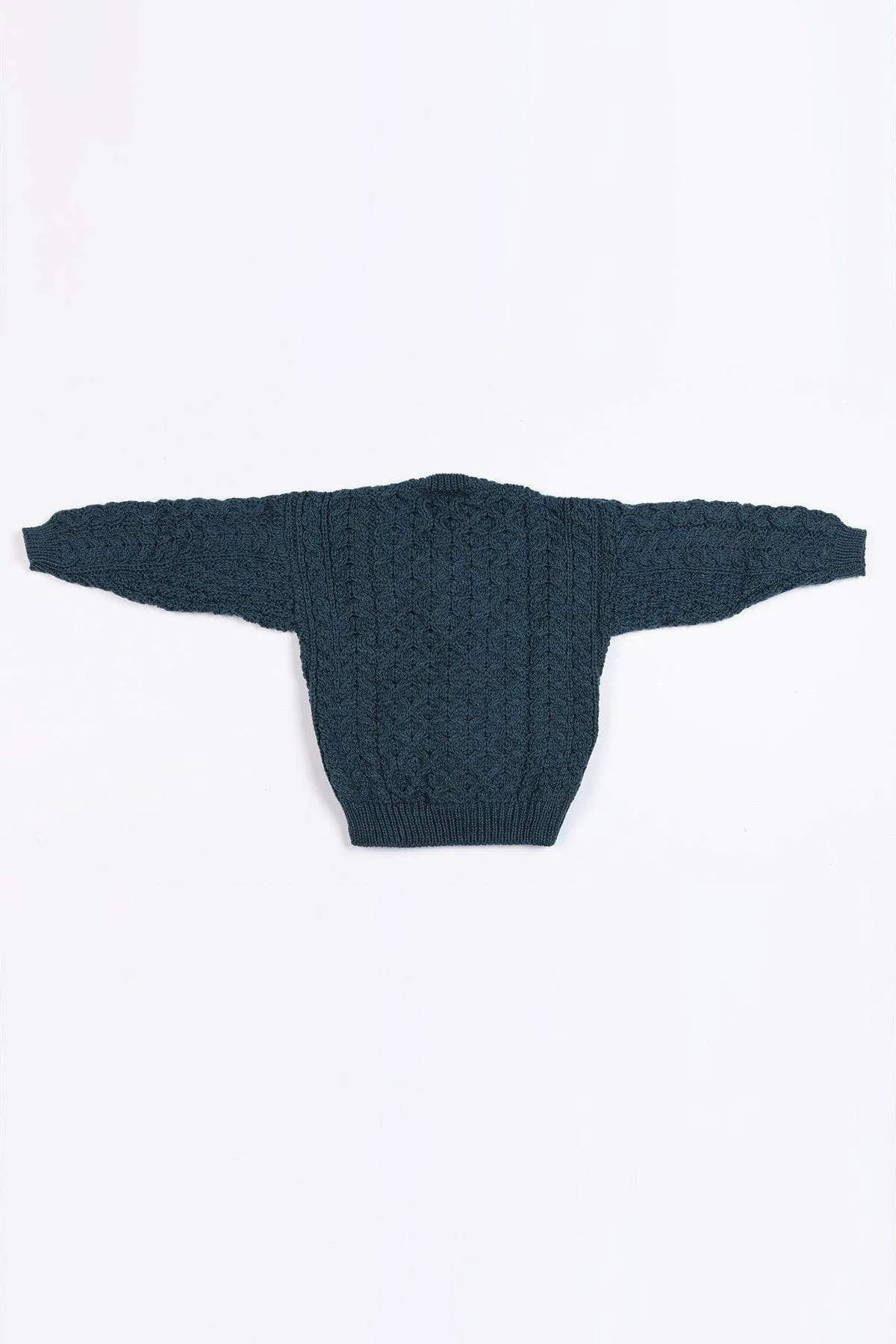 Kids Aran Cardigan in Blue