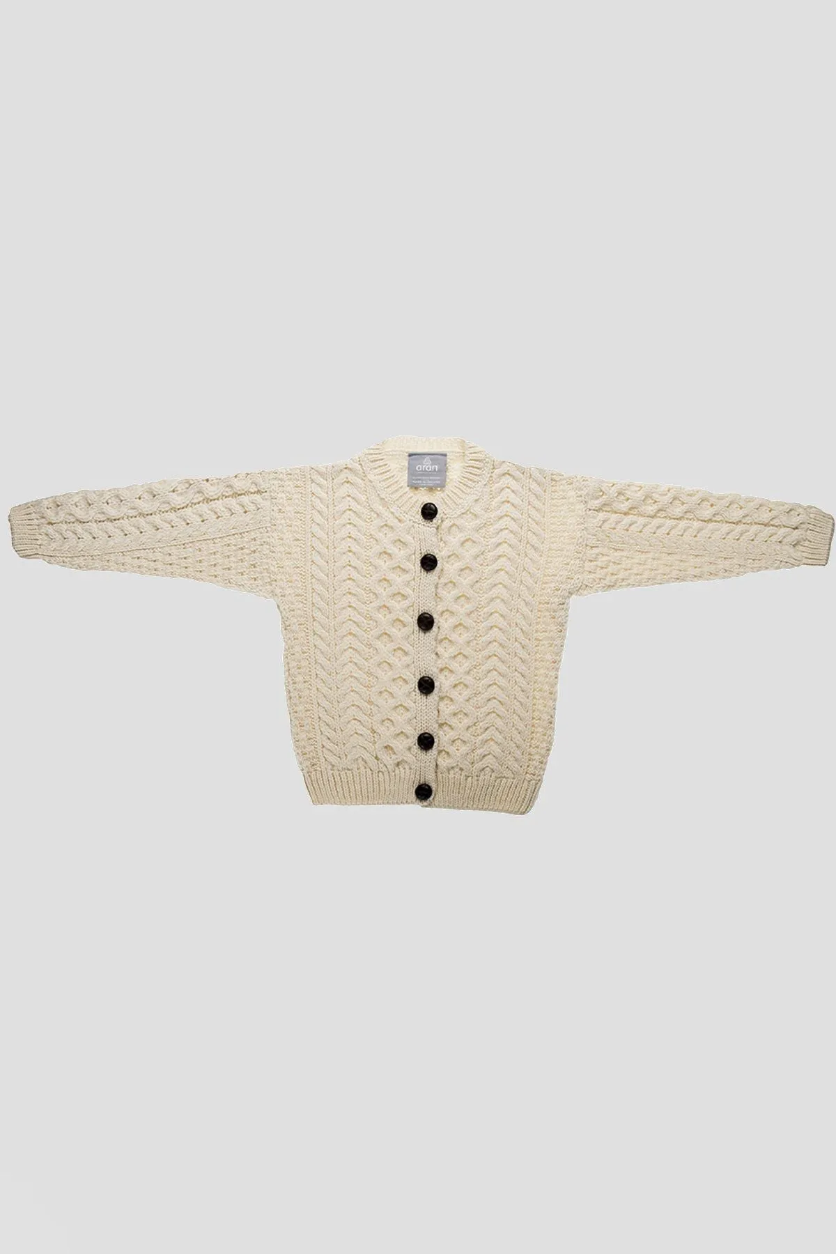 Kids Aran Cardigan in Cream