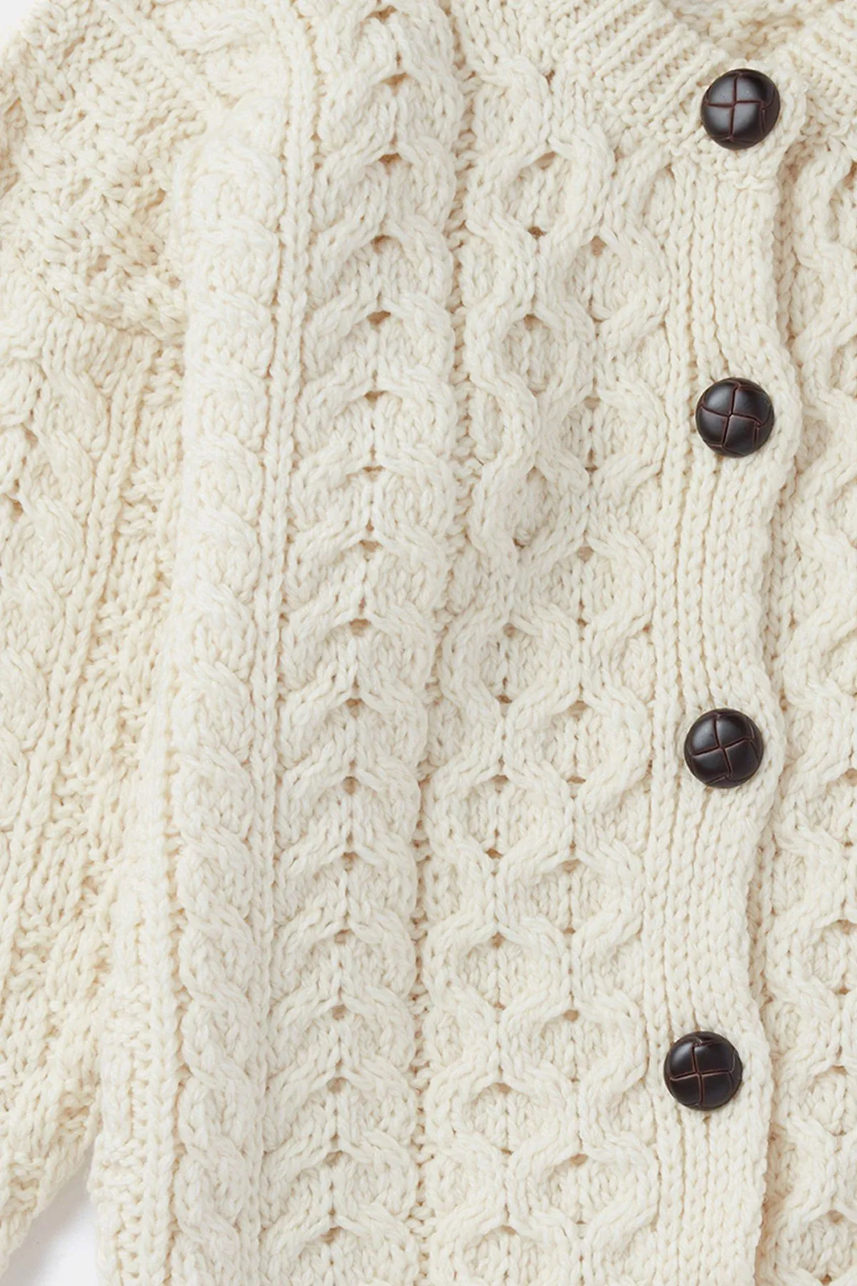 Kids Aran Cardigan in Cream