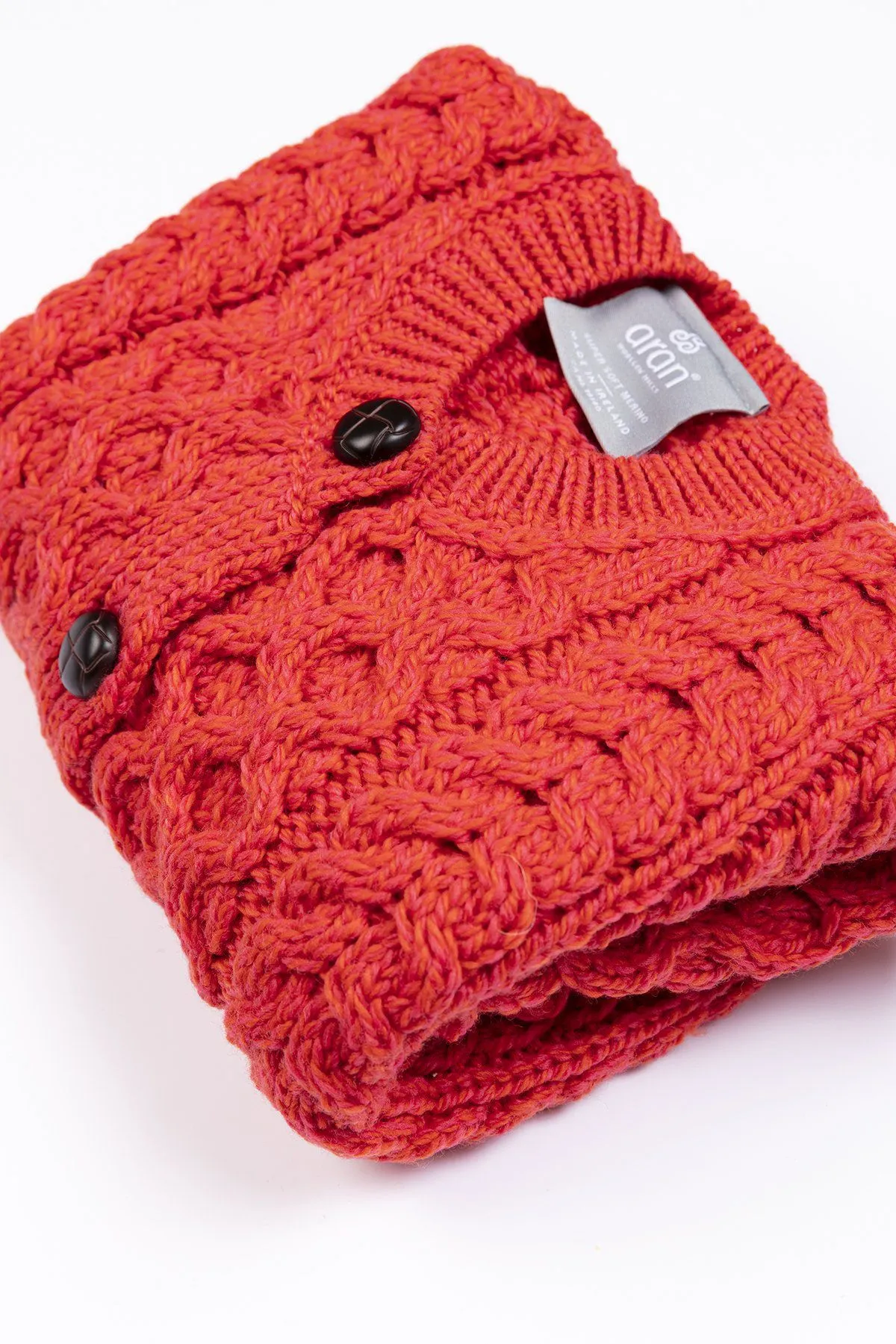 Kids Aran Cardigan in Red