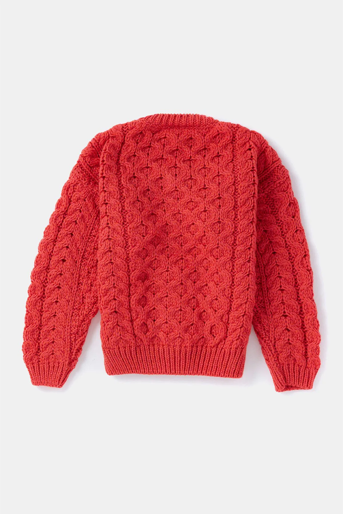 Kids Aran Cardigan in Red