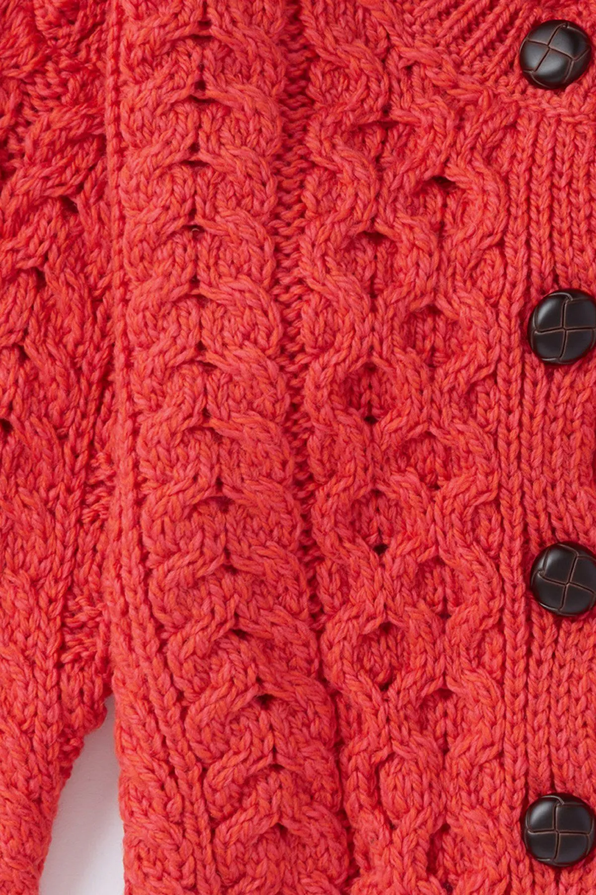 Kids Aran Cardigan in Red