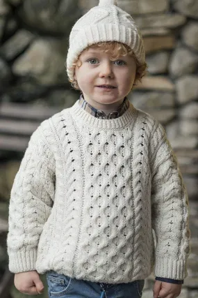 Kids Aran Jumper in Cream