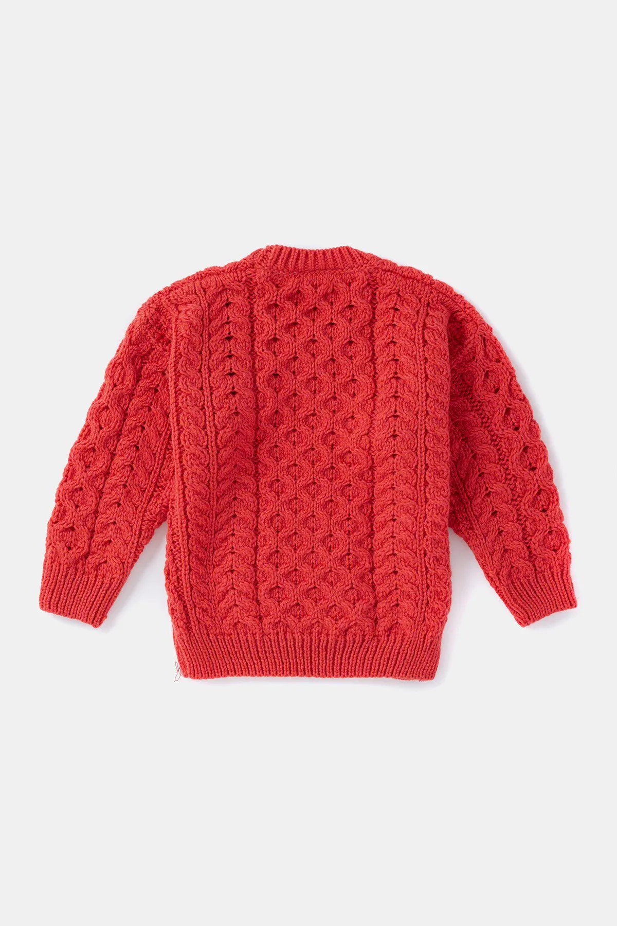 Kids Aran Jumper in Red