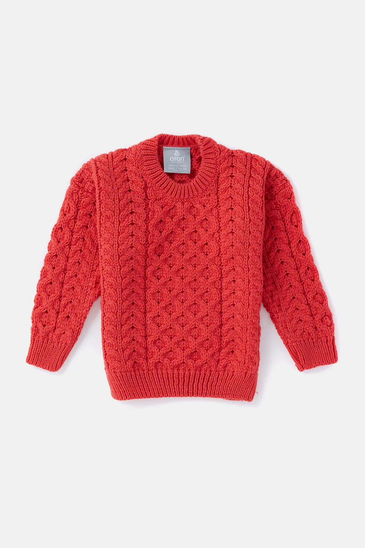 Kids Aran Jumper in Red