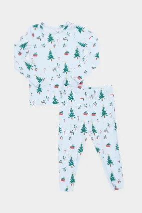 Kids Bamboo PJ Set Holiday Cheer