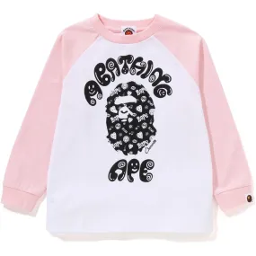 Kids Bape Chocomoo College Long Sleeve Tee,