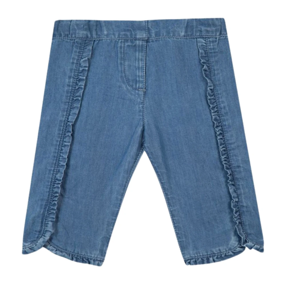 Kids' Blue Denim Pants with Ruffle