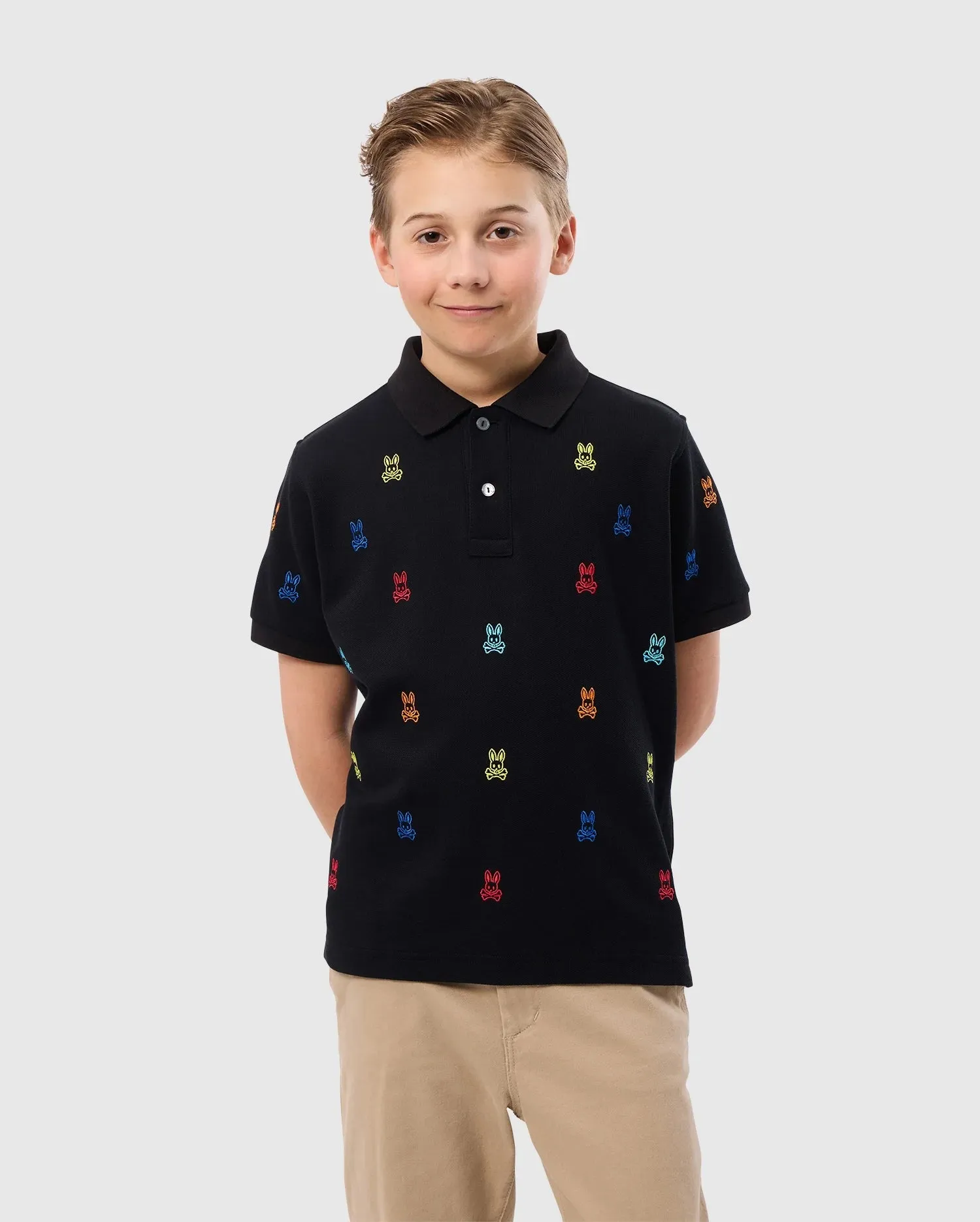 KIDS BONHAM ALL OVER BUNNY PIQUE POLO - B0K501C200